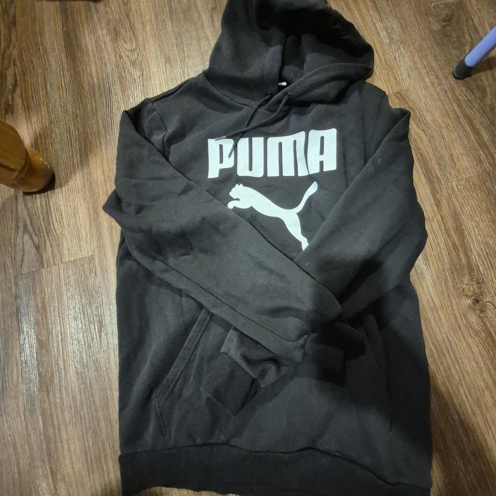 Puma Men's Black Logo Hoodie
